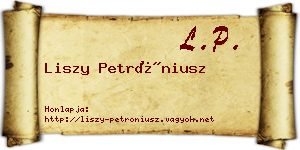 Liszy Petróniusz névjegykártya